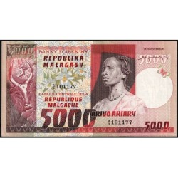 Madagascar - Pick 66 - 5'000 francs - 1'000 ariary - Série A/9 - 1974 - Etat : TTB