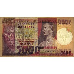 Madagascar - Pick 66 - 5'000 francs - 1'000 ariary - Série A/9 - 1974 - Etat : TTB