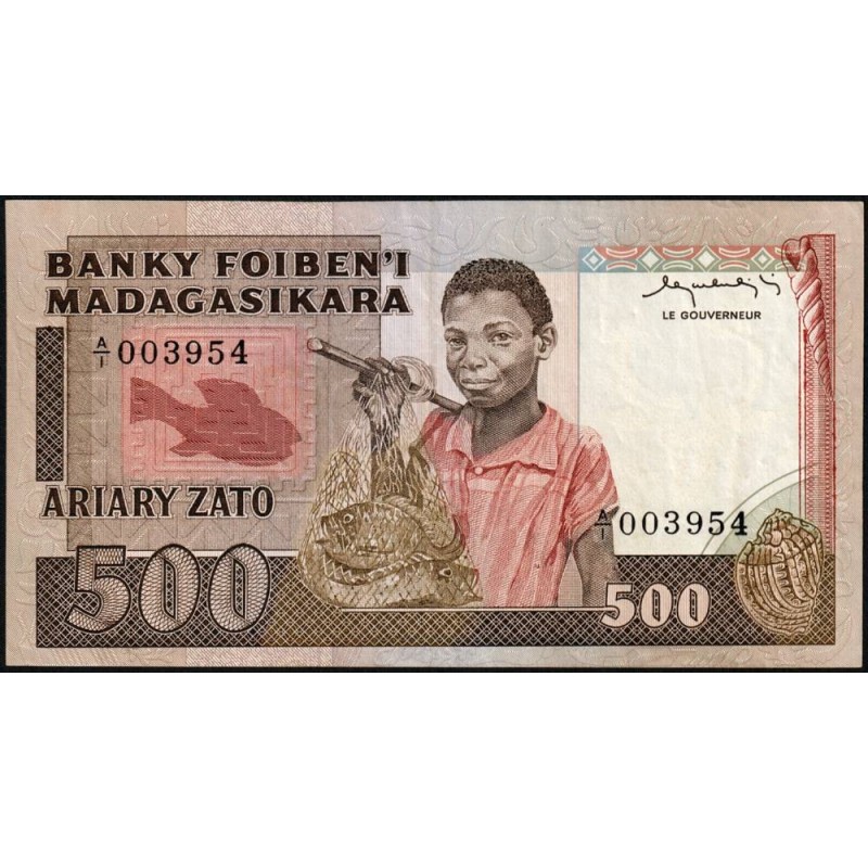 Madagascar - Pick 67a - 500 francs - 100 ariary - Série A/1 - 1983 - Etat : TTB+