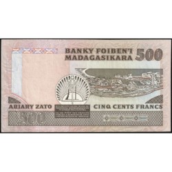 Madagascar - Pick 67a - 500 francs - 100 ariary - Série A/1 - 1983 - Etat : TTB+