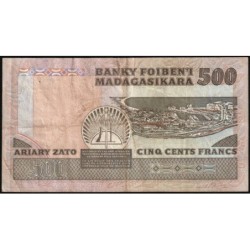 Madagascar - Pick 67a - 500 francs - 100 ariary - Série A/3 - 1983 - Etat : TTB-