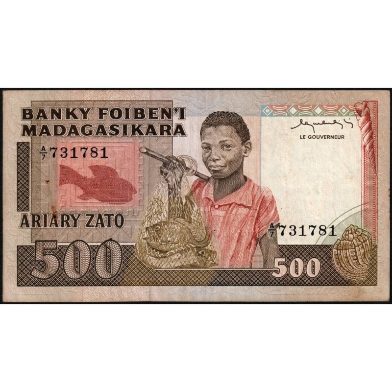 Madagascar - Pick 67a - 500 francs - 100 ariary - Série A/7 - 1983 - Etat : TTB+