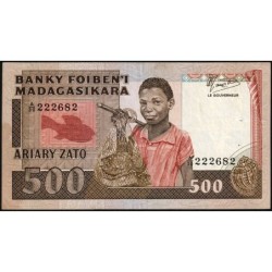 Madagascar - Pick 67b - 500 francs - 100 ariary - Série A/30 - 1987 - Etat : TTB+
