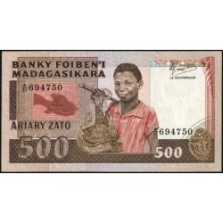 Madagascar - Pick 67b - 500 francs - 100 ariary - Série A/31 - 1987 - Etat : TTB+