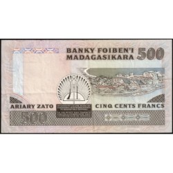 Madagascar - Pick 67b - 500 francs - 100 ariary - Série A/38 - 1987 - Etat : TTB+