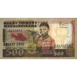 Madagascar - Pick 67b - 500 francs - 100 ariary - Série A/38 - 1987 - Etat : TTB+