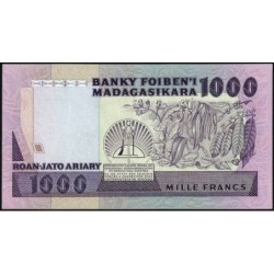 Madagascar - Pick 68b - 1'000 francs - 200 ariary - Série A/31 - 1987 - Etat : SPL+