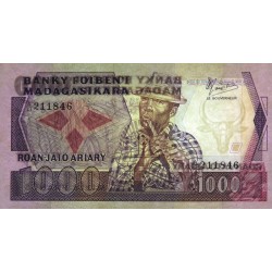 Madagascar - Pick 68b - 1'000 francs - 200 ariary - Série A/31 - 1987 - Etat : SPL+