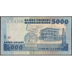 Madagascar - Pick 69a - 5'000 francs - 1'000 ariary - Série A/4 - 1983 - Etat : TB+