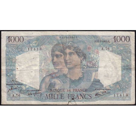 F 41-06 - 12/07/1945 - 1000 francs - Minerve et Hercule - Série A.76 - Etat : B+
