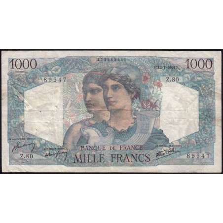 F 41-06 - 12/07/1945 - 1000 francs - Minerve et Hercule - Série Z.80 - Etat : TB+