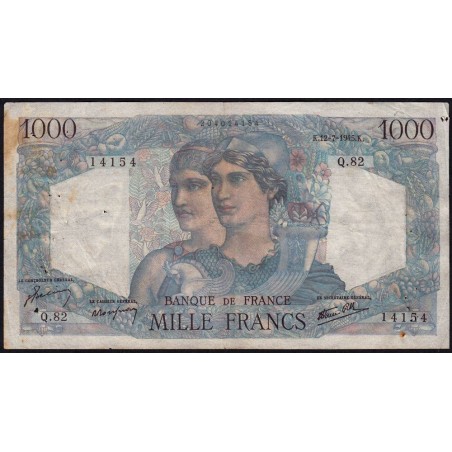 F 41-06 - 12/07/1945 - 1000 francs - Minerve et Hercule - Série Q.82 - Etat : TB-