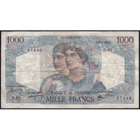 F 41-06 - 12/07/1945 - 1000 francs - Minerve et Hercule - Série D.85 - Etat : TB+