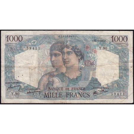 F 41-06 - 12/07/1945 - 1000 francs - Minerve et Hercule - Série Y.90 - Etat : TB