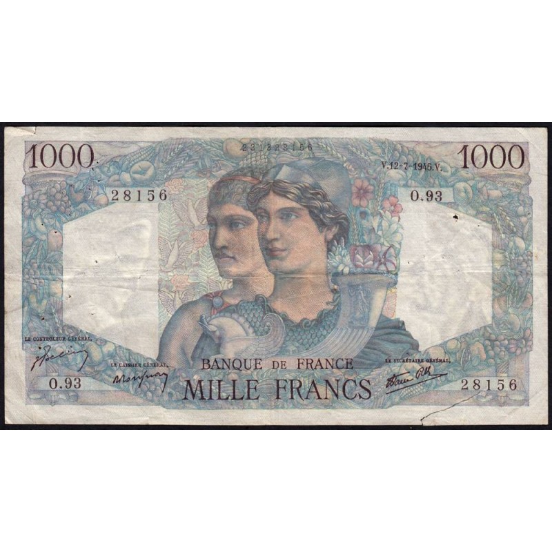 F 41-06 - 12/07/1945 - 1000 francs - Minerve et Hercule - Série O.93 - Etat : B+