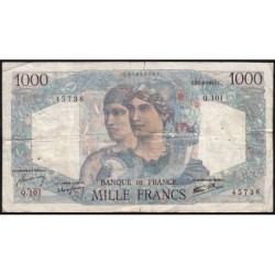 F 41-07 - 23/08/1945 - 1000 francs - Minerve et Hercule - Série Q.101 - Etat : TB-