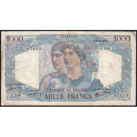F 41-07 - 23/08/1945 - 1000 francs - Minerve et Hercule - Série J.106 - Etat : B+