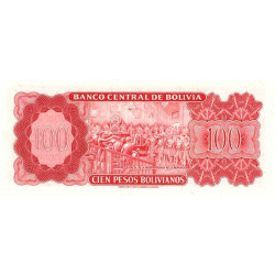 Bolivie - Pick 164A2 - 100 pesos bolivianos - Loi 1962 (1982) - Etat : NEUF
