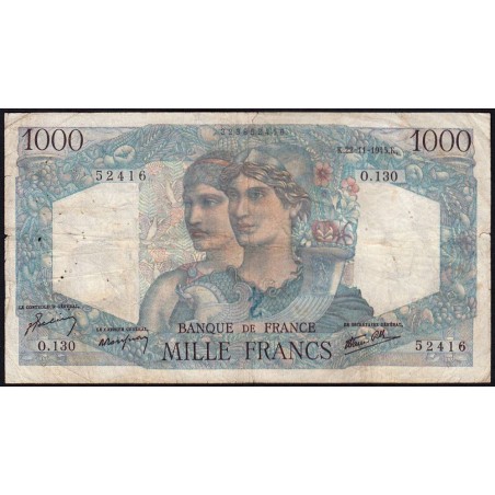 F 41-08 - 22/11/1945 - 1000 francs - Minerve et Hercule - Série O.130 - Etat : B