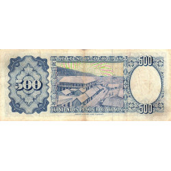 Bolivie - Pick 165a1 - 500 pesos bolivianos - Loi 1981 (1982) - Série A - Etat : TB+