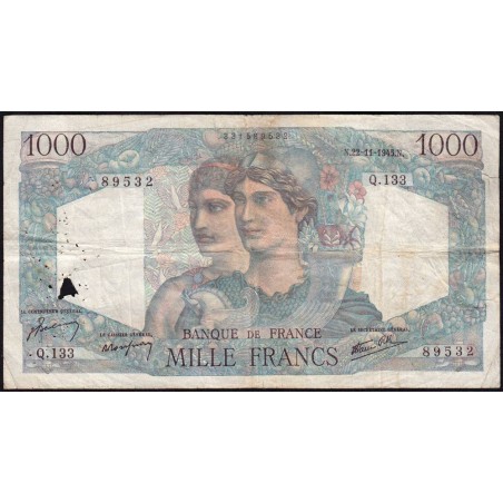 F 41-08 - 22/11/1945 - 1000 francs - Minerve et Hercule - Série Q.133 - Etat : B
