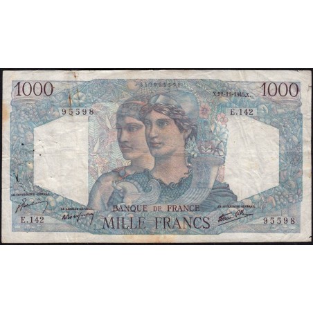 F 41-08 - 22/11/1945 - 1000 francs - Minerve et Hercule - Série E.142 - Etat : TB-
