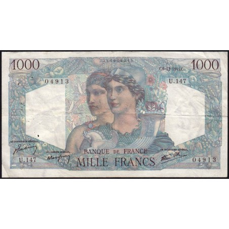 F 41-09 - 06/12/1945 - 1000 francs - Minerve et Hercule - Série U.147 - Etat : TTB-