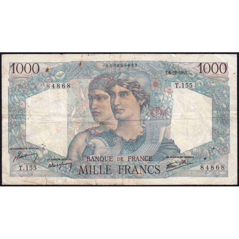 F 41-09 - 06/12/1945 - 1000 francs - Minerve et Hercule - Série T.155 - Etat : TB-
