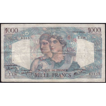 F 41-09 - 06/12/1945 - 1000 francs - Minerve et Hercule - Série T.156 - Etat : TB+