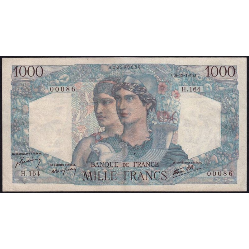 F 41-09 - 06/12/1945 - 1000 francs - Minerve et Hercule - Série H.164 - Etat : SUP+