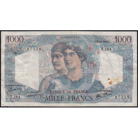 F 41-09 - 06/12/1945 - 1000 francs - Minerve et Hercule - Série T.164 - Etat : TB+