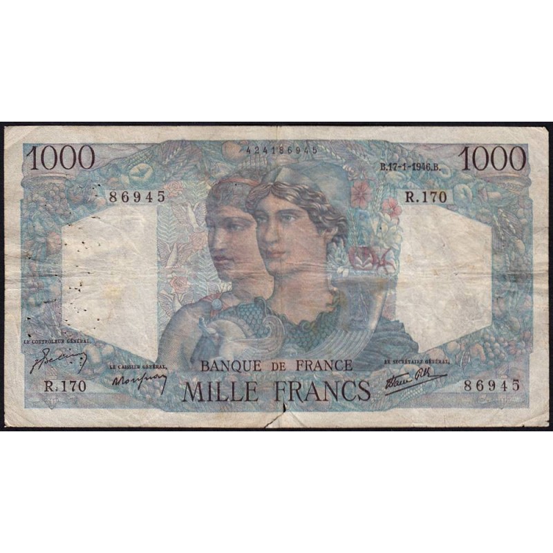 F 41-10 - 17/01/1946 - 1000 francs - Minerve et Hercule - Série R.170 - Etat : TB-