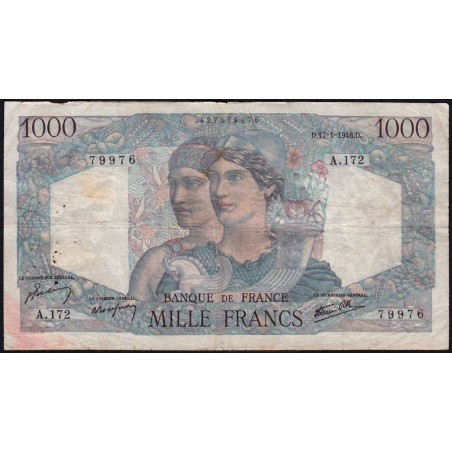 F 41-10 - 17/01/1946 - 1000 francs - Minerve et Hercule - Série A.172 - Etat : TB-