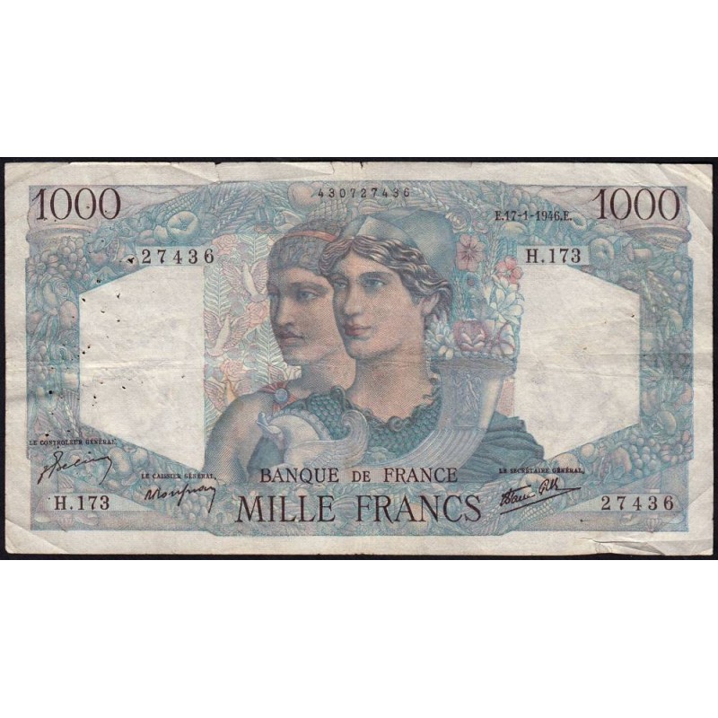 F 41-10 - 17/01/1946 - 1000 francs - Minerve et Hercule - Série H.173 - Etat : TB-