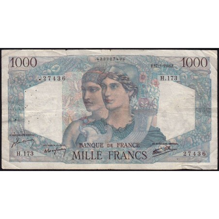 F 41-10 - 17/01/1946 - 1000 francs - Minerve et Hercule - Série H.173 - Etat : TB-