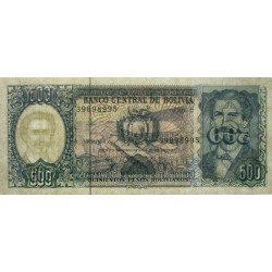 Bolivie - Pick 166a - 500 pesos bolivianos - Loi 1981 (1983) - Série C - Etat : SPL