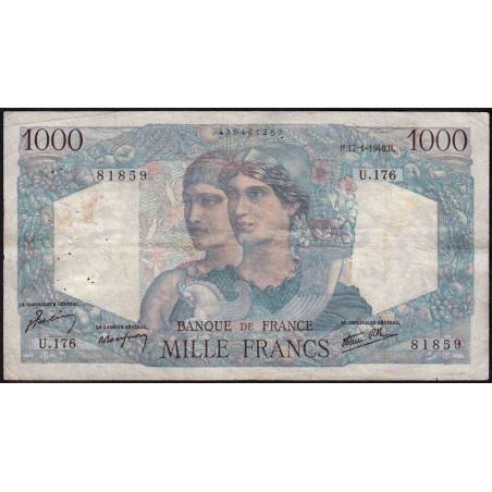 F 41-10 - 17/01/1946 - 1000 francs - Minerve et Hercule - Série U.176 - Etat : TB