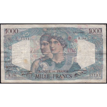 F 41-10 - 17/01/1946 - 1000 francs - Minerve et Hercule - Série R.184 - Etat : TB-
