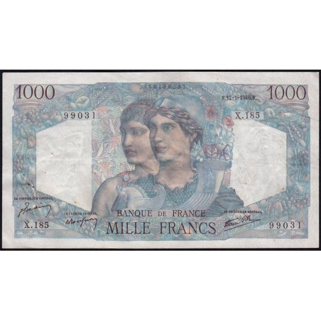 F 41-10 - 17/01/1946 - 1000 francs - Minerve et Hercule - Série X.185 - Etat : TTB+
