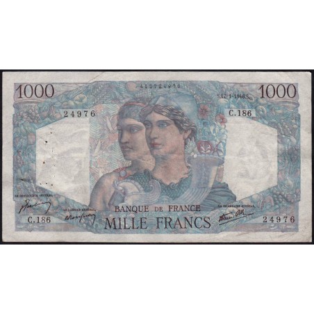 F 41-10 - 17/01/1946 - 1000 francs - Minerve et Hercule - Série C.186 - Etat : TTB