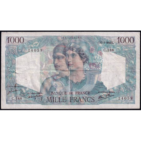 F 41-10 - 17/01/1946 - 1000 francs - Minerve et Hercule - Série C.188 - Etat : TTB-