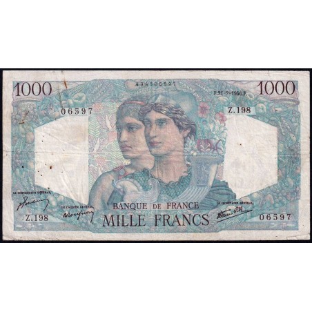 F 41-11 - 21/02/1946 - 1000 francs - Minerve et Hercule - Série Z.198 - Etat : TB-