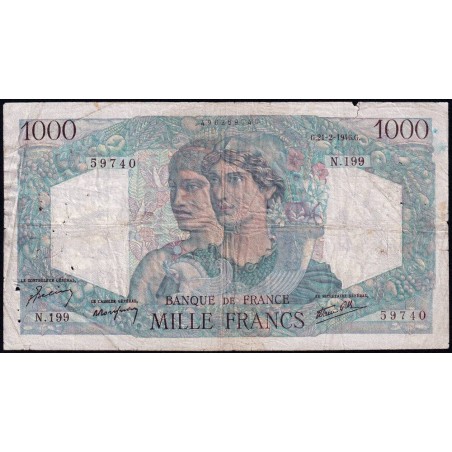 F 41-11 - 21/02/1946 - 1000 francs - Minerve et Hercule - Série N.199 - Etat : B+