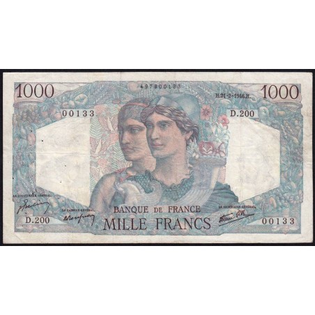 F 41-11 - 21/02/1946 - 1000 francs - Minerve et Hercule - Série D.200 - Etat : TB+