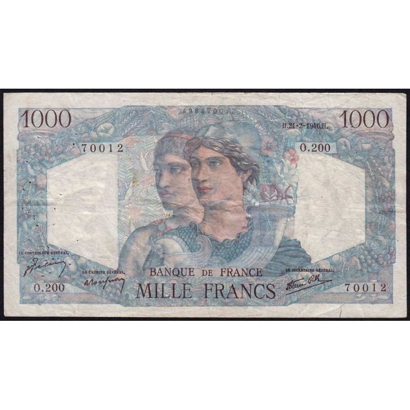 F 41-11 - 21/02/1946 - 1000 francs - Minerve et Hercule - Série O.200 - Etat : TB