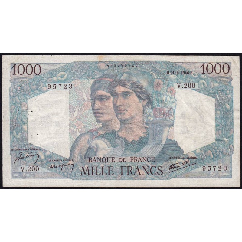 F 41-11 - 21/02/1946 - 1000 francs - Minerve et Hercule - Série V.200 - Etat : TB+