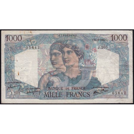 F 41-11 - 21/02/1946 - 1000 francs - Minerve et Hercule - Série J.205 - Etat : TB