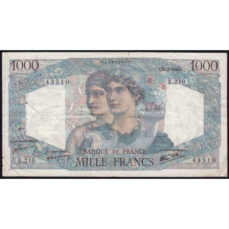 F 41-11 - 21/02/1946 - 1000 francs - Minerve et Hercule - Série E.210 - Etat : TB