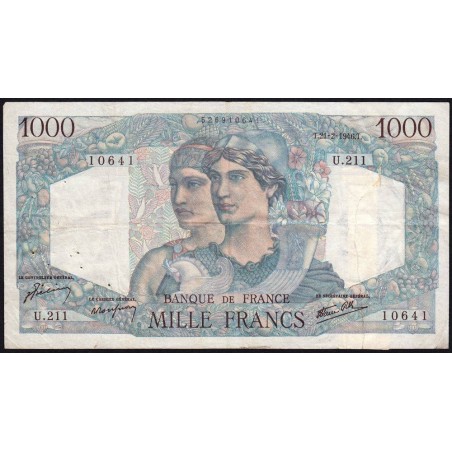 F 41-11 - 21/02/1946 - 1000 francs - Minerve et Hercule - Série U.211 - Etat : B
