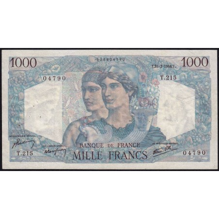 F 41-11 - 21/02/1946 - 1000 francs - Minerve et Hercule - Série T.215 - Etat : TTB